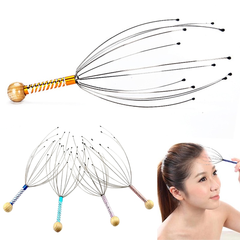 Metal Manual Octopus Head Massager Scalp Massage Tool Claws Scalp Stress Relaxation. 
