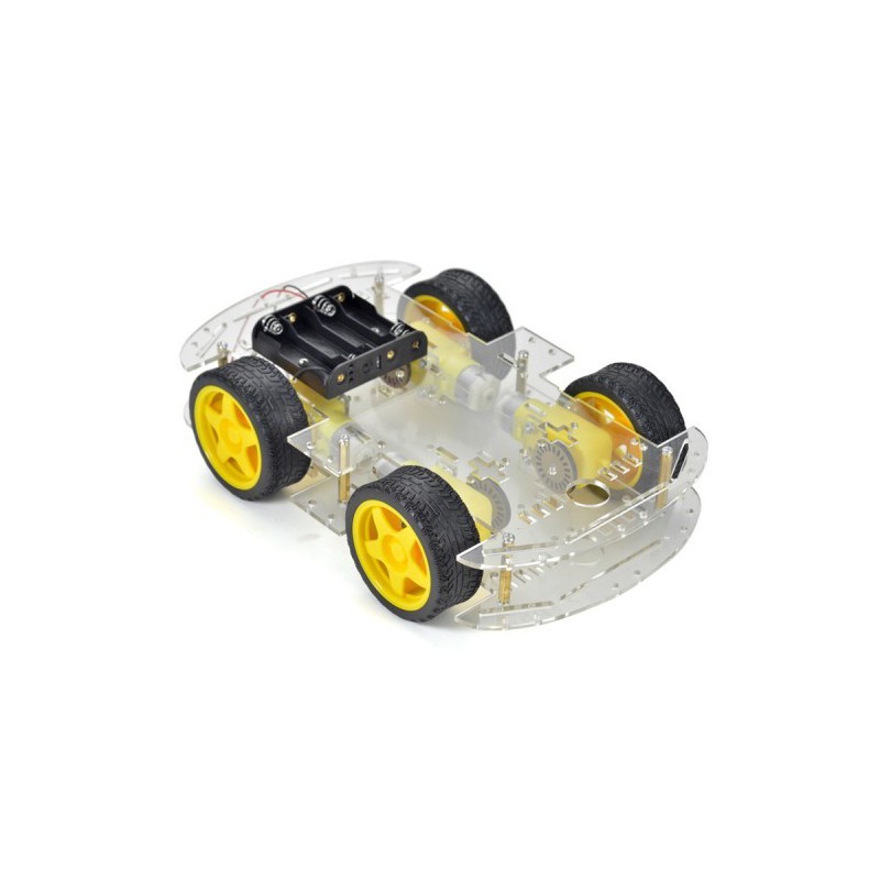 4WD Smart Robot Car Chassis 4WD Kit Multi-Functional 4WD Smart Robot Car Double Layer Acrylic Chassis Plate 26cm Kit Without Battery Holder For Arduinos Uno R3 Electronics Circuitry & Parts. 