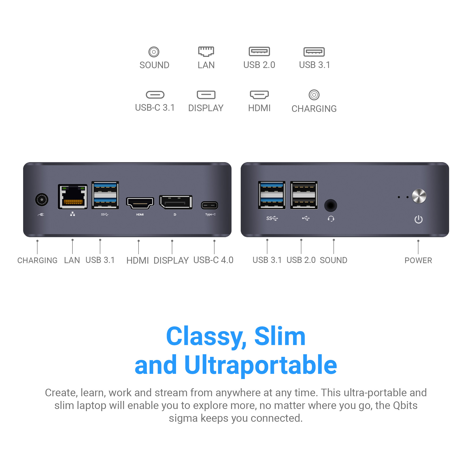 QBits Lania x1 mini PC Intel® Core ™ i7-1165G7 8GB DDR4 RAM 500GB M.2 NVME SSD - Effortless Usage. 