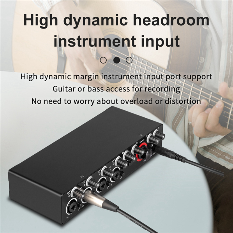 1Set Audio Interface Sound Card for Recording Professional Portable with Loopback Monitor for Audio Equipment. 