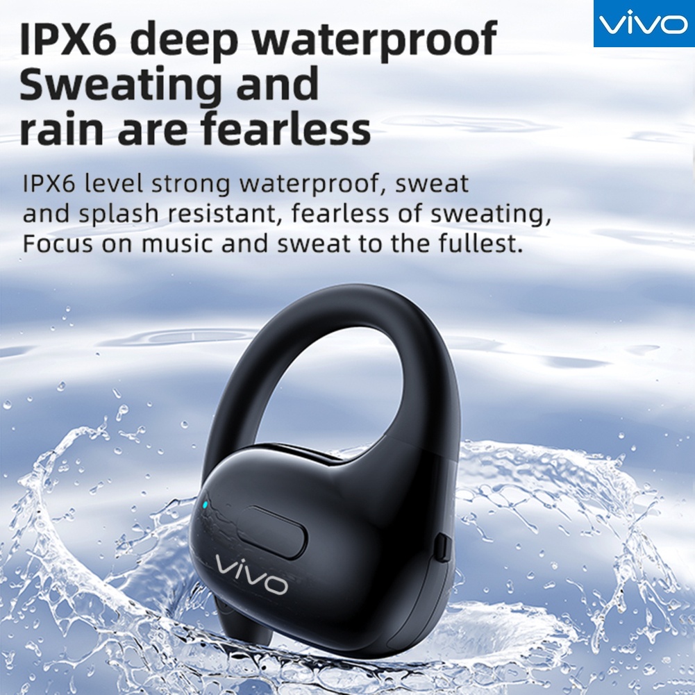 【Ready Stock+FREE Shipping+COD 】VIVO T18 Wireless Earbuds Open Ear Headphones With Earhooks Built-in Mics Headset For Sport Running Workout. 