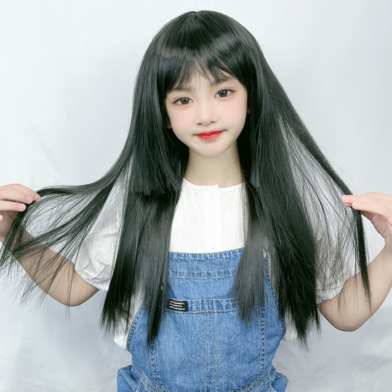 Long Hair Cut Ulzzang Straight Hair Wig For Women, Long Straight
