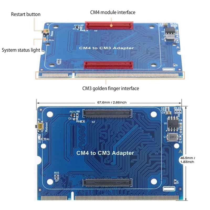 2X for Raspberry Pi Compute Module CM4 to CM3 Adapter Interface Board Expansion Card Dual Video Output. 