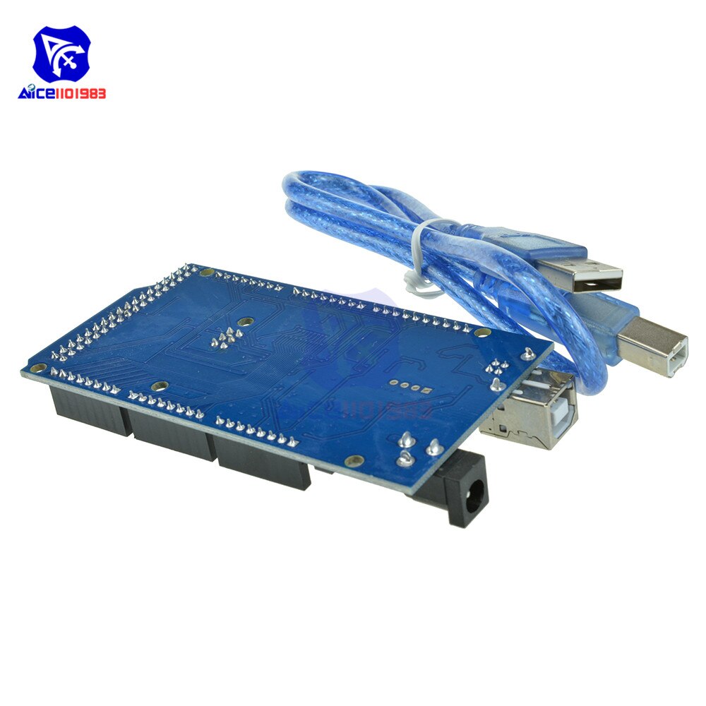 【happy one】Mega 2560 R3 Mega2560 REV3 Atmega2560-16AU CH340G Driver Board Module 5V 16MHz 256KB Memory with USB Type B Cable for Arduino. 