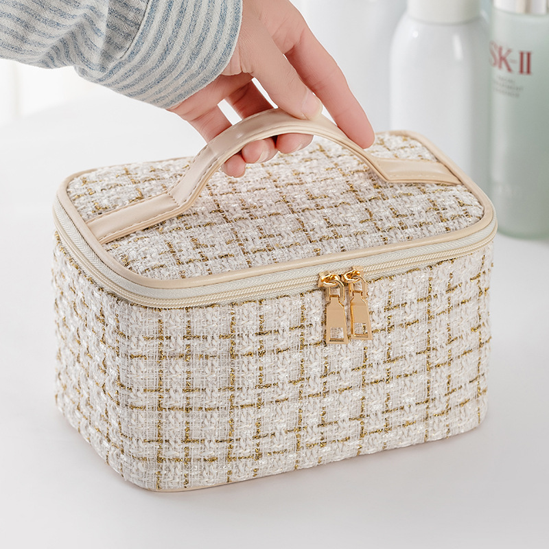 Cosmetic bag women's 24 new small fragrance wind large capacity ins wind portable washing and storage bag portable go out with high appearance