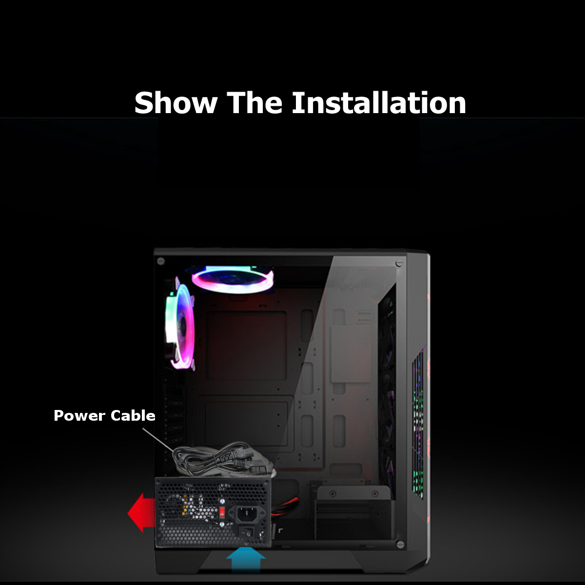 Conventional 800W Power Supply with 120mm LED Cooling Fan 24 Pin PCI SATA ATX 12V Computer Power Supply for Mainframe Computers PC. 
