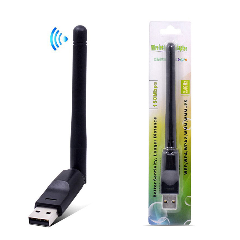 Mini WiFi Adapter Card 150 Mbps 2dBi PC Antenna Dongle 2.4G USB Network Card Ethernet WiFi transmitter Set-top Box Receiver Jessica. 