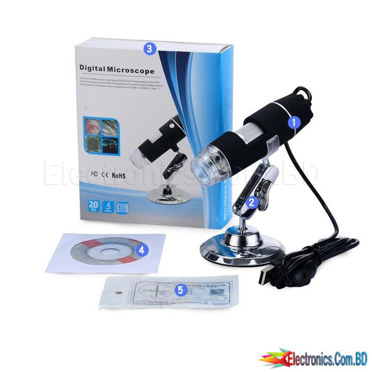 1000X Microscope Electron Microscope Digital USB Microscope Camera Connected to Phone Computer - High-Magnification Microscopic Observations