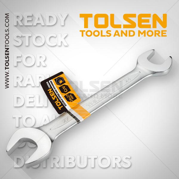 Tolsen (25 X 28Mm) Double Open End Spanner Wrench Cr-V 15061. 