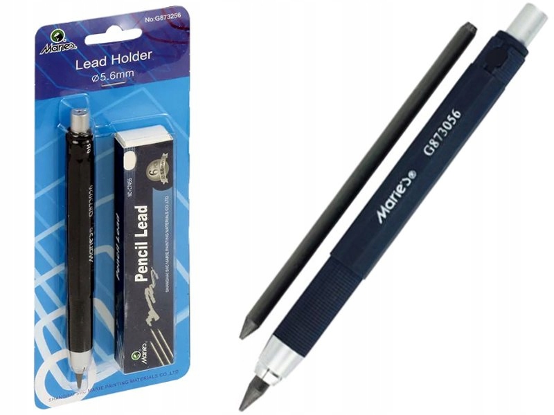 Maries Mechanical Pencil With Clutch Mechanism For 2B, 4B, 6B, 8B Leads + 6 Lead Refills (4B/5.6Mm). 