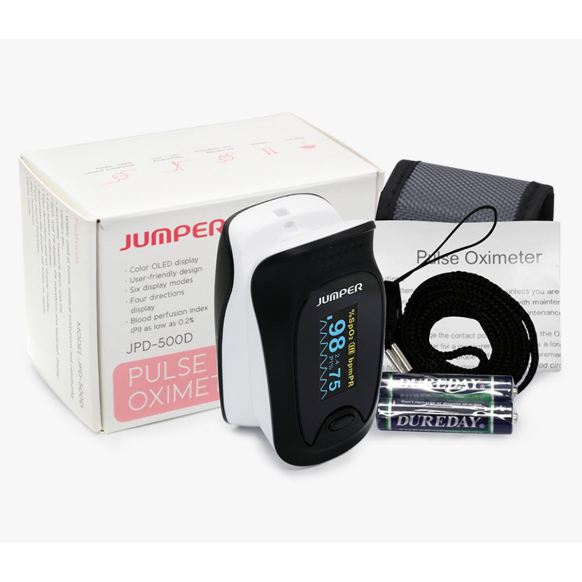 Jumper Fingertip Pulse Oximeter Digital Model JPD 500D OLED   For Mesuring Oxygen Saturation & Heart Rate, Global Version- Germany (Made in China)