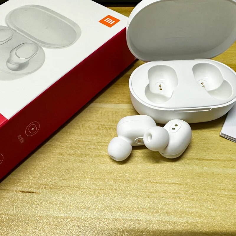 Original Xiaomi Redmi AirDots 2 White Bluetooth Earphones Ture Wireless Headset with Mic Classical Music Headphone for Run Sport. 