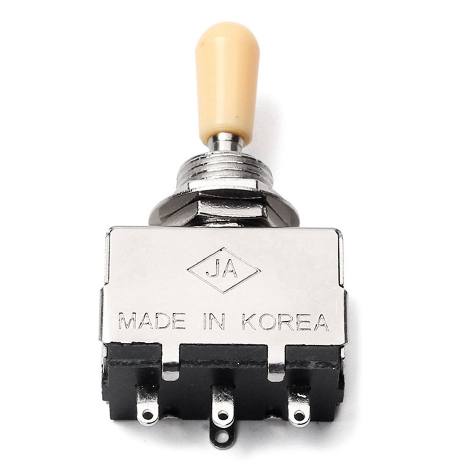 Electric Guitar Toggle Switch 3 Way in Black (Rhythm Treble) & Solid Knob Shaft Box Style Sg beige Tip. 