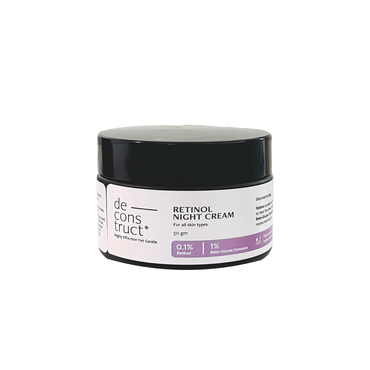 Deconstruct 0.1% Retinol Night Cream with 1% Beta-Glucan Complex | Beginner Friendly | Anti-Aging Night Cream for Fine Lines and Wrinkles | For Women & Men | 50 gm Visit the Deconstruct Store