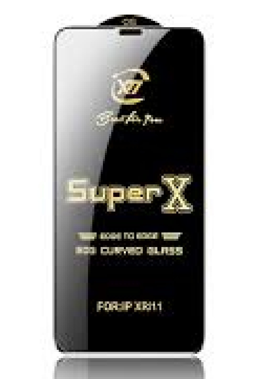 For Apple iPhone XR Tempered Glass Screen Protector Super X (Better than 6D/9D/11D/21D)-Black. 