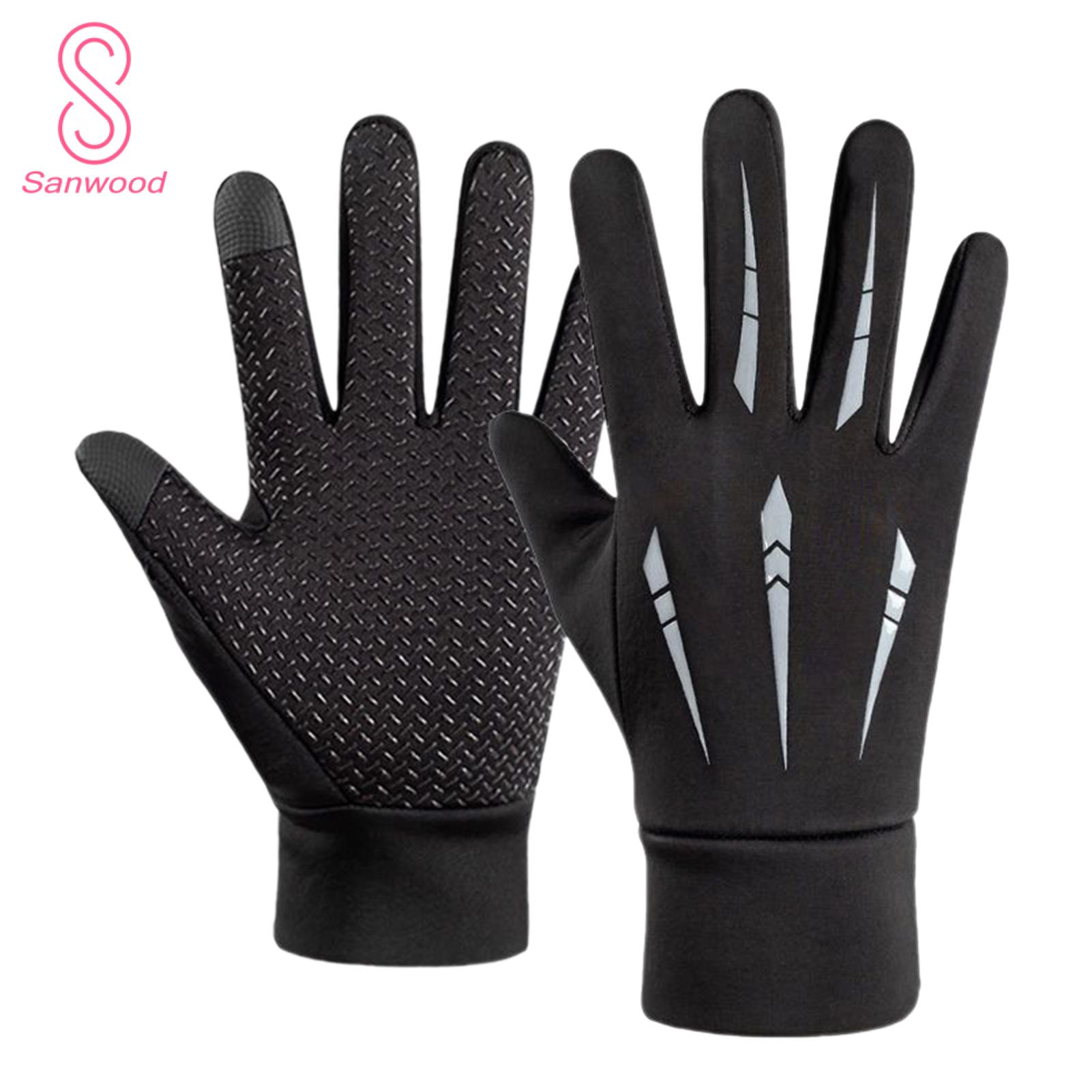 Outdoor Sports Thermal Gloves Waterproof Winter Gloves with Touch Screen Thermal Lining Windproof Mittens for Cold Weather Silicone Palm for Grip 1 Pair High-density Velvet Gloves