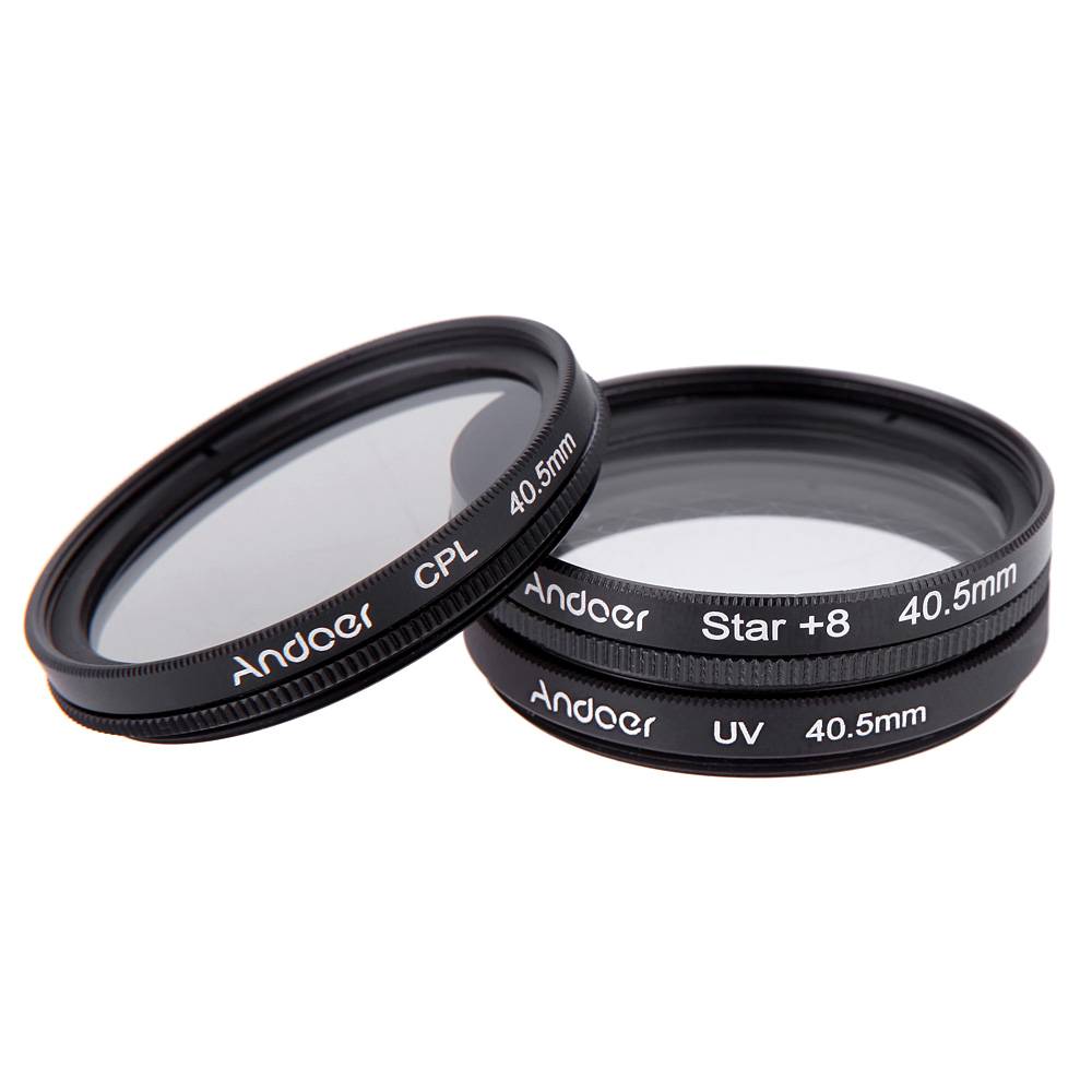 40.5mm Filter Set UV + CPL + Star 8-Point Filter Kit with Case for Canon Nikon Sony DSLR Camera Lens. 