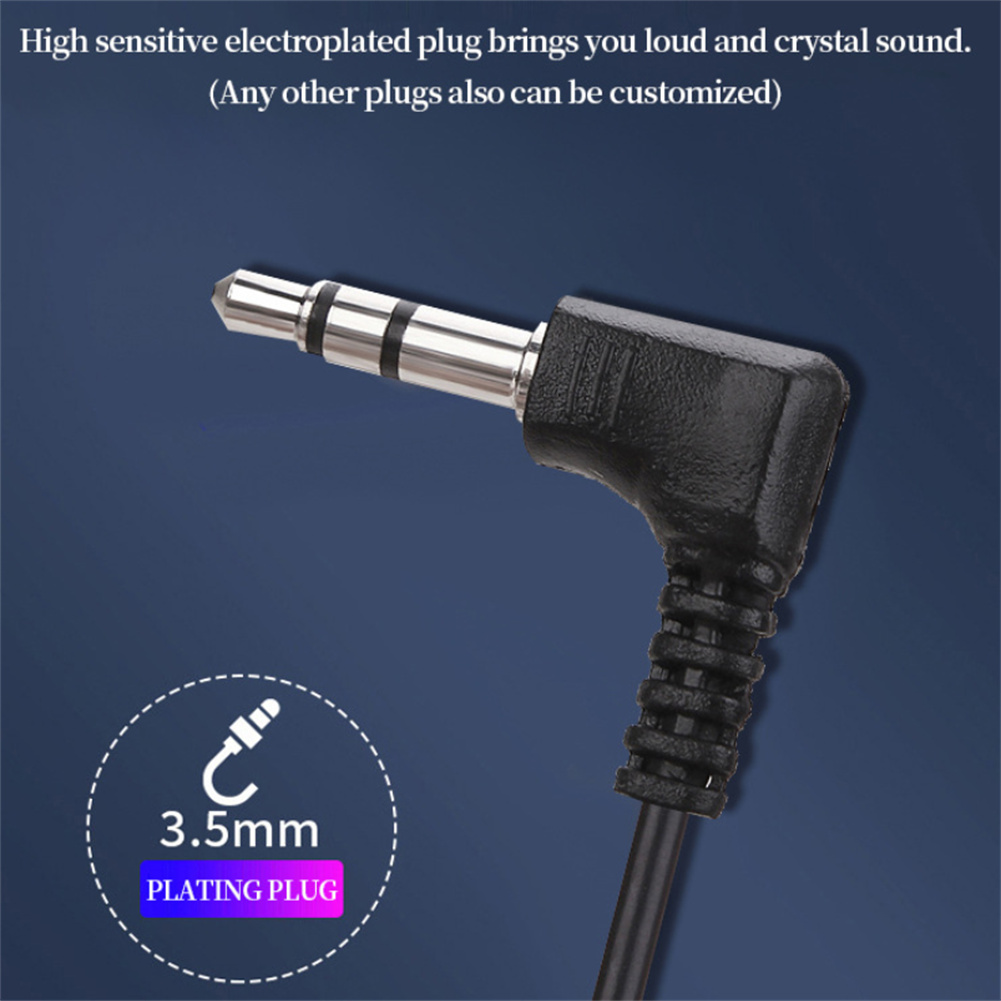 GC D-shaped Soft Ear Hook Headphone 3.5mm Plug Dual Channel Single Side Headset Compatible For Laptop Skype Voip Icq. 