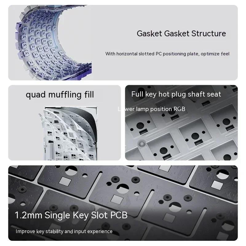 AJAZZ AK820 Pro Mechanical Keyboard Custom Screen Multifunctional Knob Three Mode Wireless Gaming Keyboard Hot Swap RGB Gifts. 