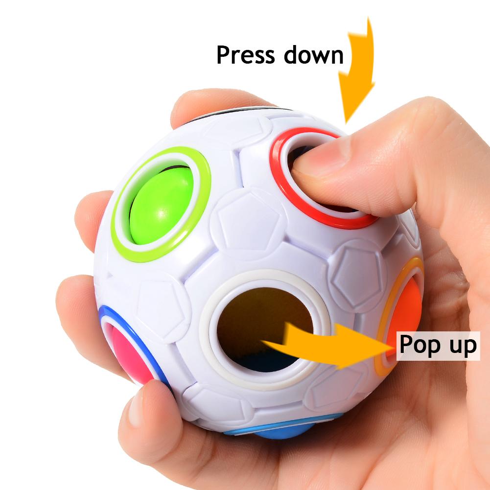 Stressboll Rainbow Magic Puzzle Cube Ball Fidget Toys. 