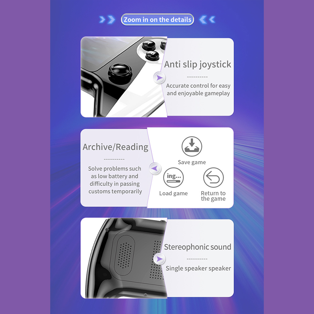 X9 Handheld Game Console With 5.5in Screen Portable Video Games 1500mAh Chargeable Battery Game Controller For Men Women. 