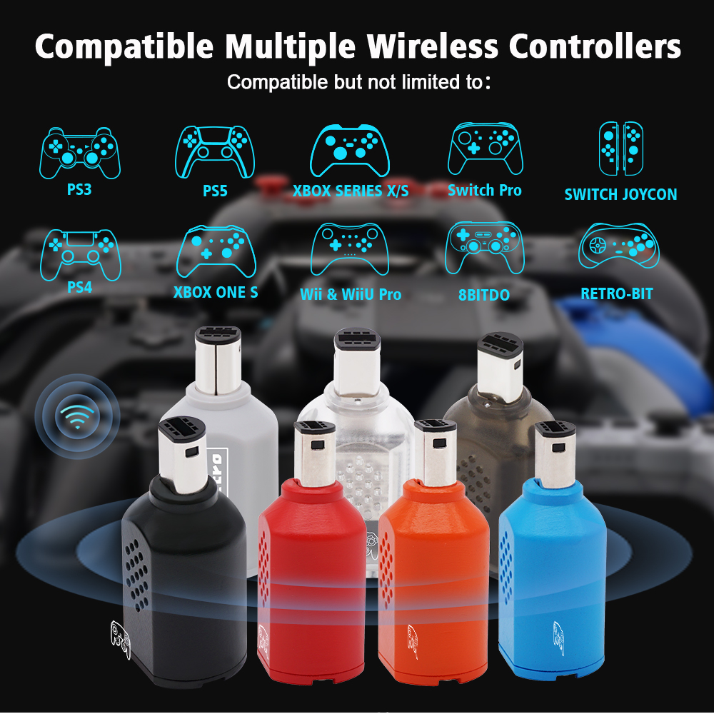 RetroScaler BlueRetro Wireless Controllers Adaptor For NGC GameCube Console to PS3 PS4 PS5 Switch Pro Gamesir T4 Pro Contorller. 