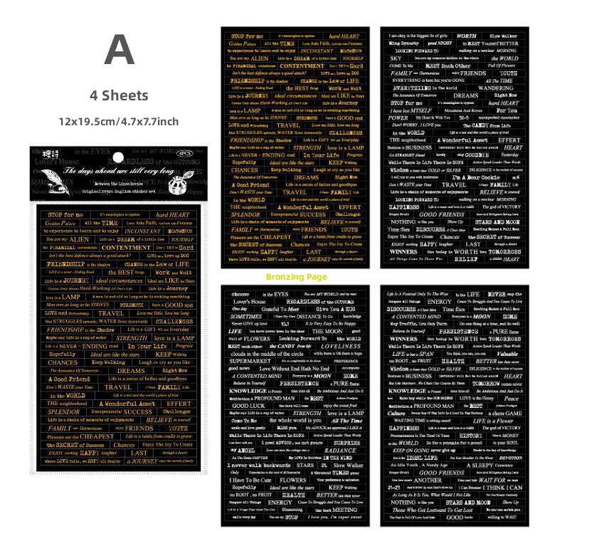 New Rh Online in Line erie 4 Pc Englih Bronzing ticker Album Diary Journaling Decorative Craft crapbooking Diy ticker - ticker. 