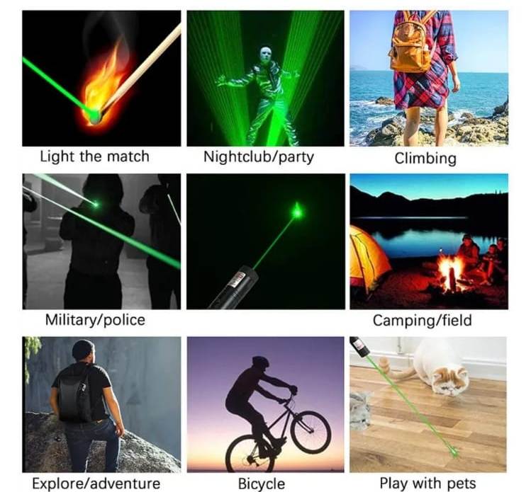Super Powerful Laser 10 mile Green laser pointer light 532nm visible beam burning focus Green Laser Pointer Pen. 
