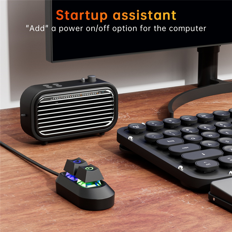 RGB LED Lights Computer Desktop Switch PC Motherboard External Start Power on/Off and Reset Button Extension Cable. 