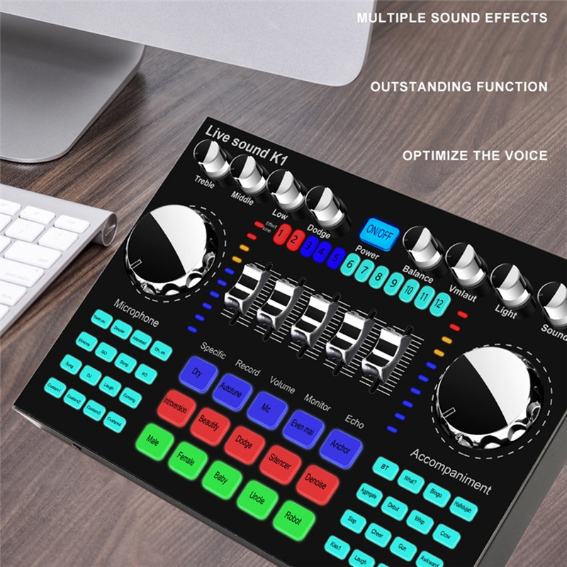 K1 Live Sound Card Portable Bluetooth Sound Card. 