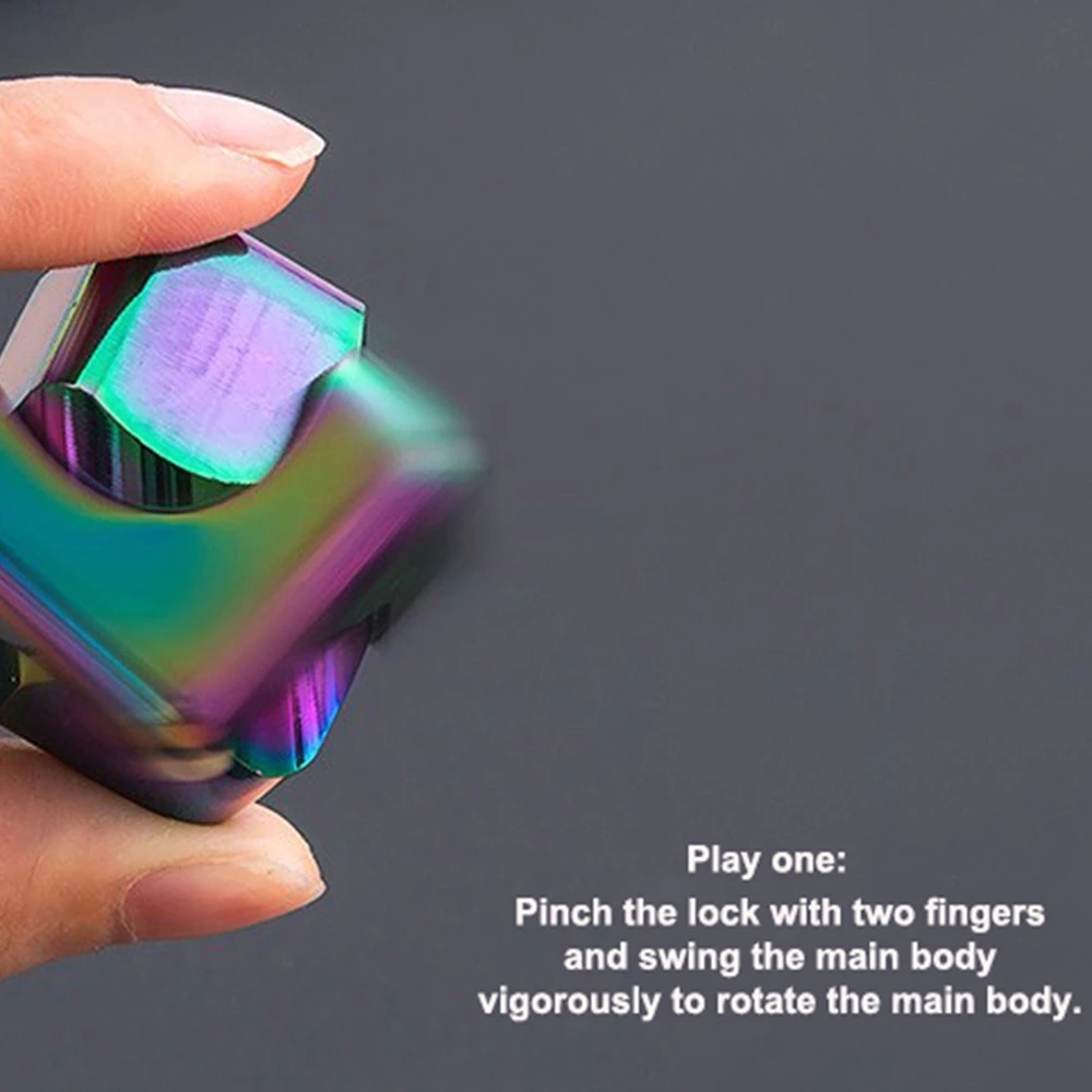 Square Decompression Spinning Top Dice Cube Anti-Anxiety Fingertip Toys Hand Fidget Spinner Vent Toys Flipo Flip For Children. 