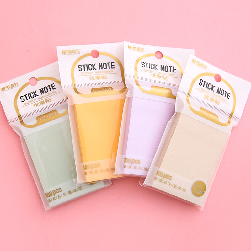 M&G 100 Sheets Sticky Note Pad Korean Notepad Sticky Notes Tearable Message Book Notepad. 