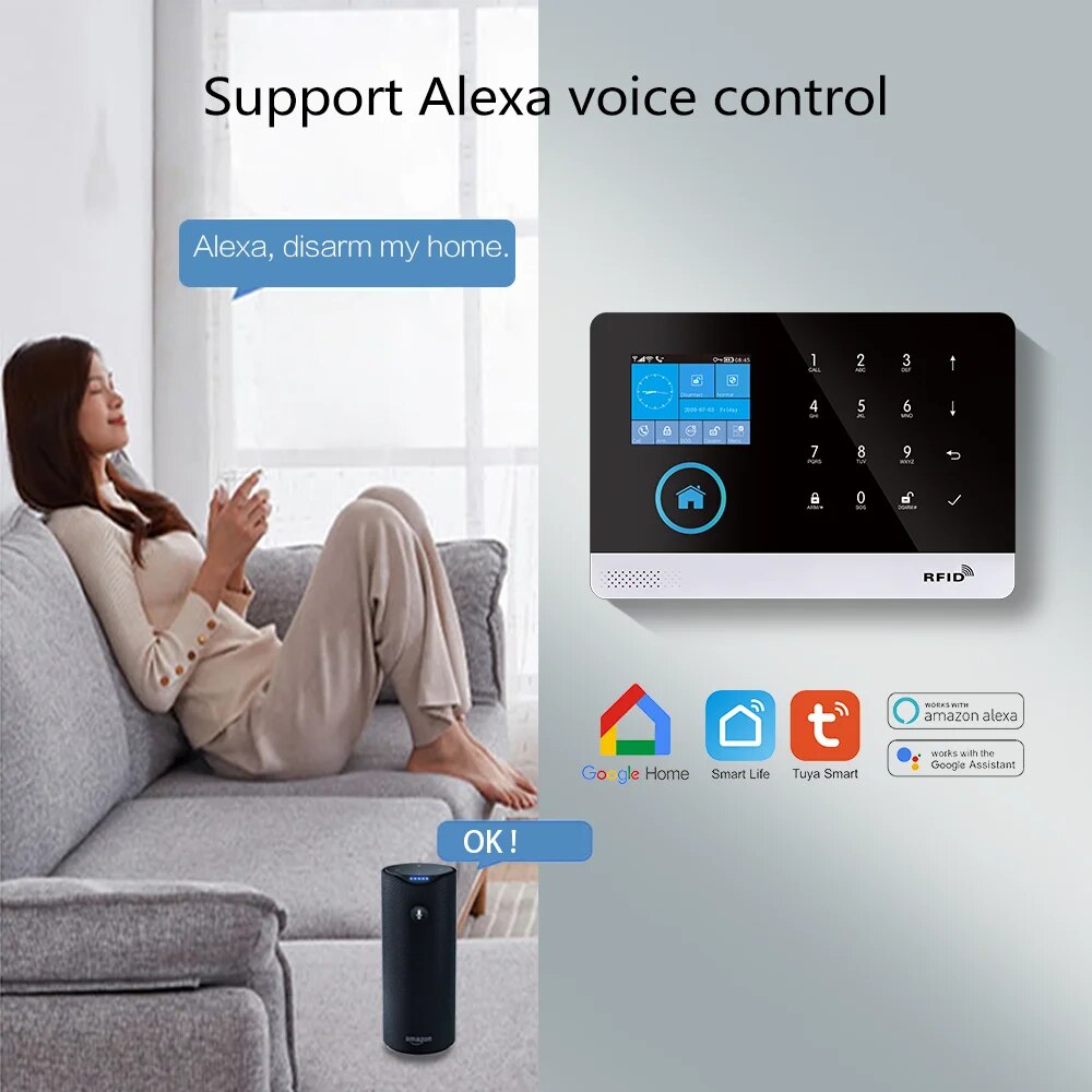TAIBOAN PG103 4G WIFI Alarm Host System Tuya Smart Life APP Remote Control Wireless 433MHZ accessories Support For Customized. 