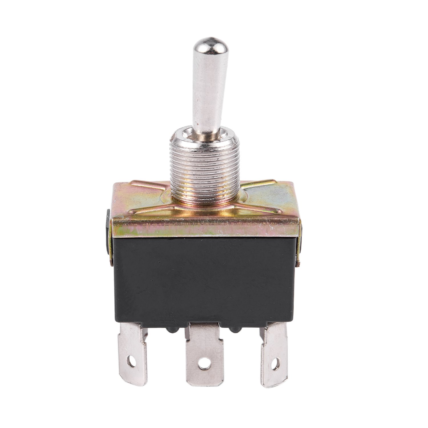AC 250V/10A 125V/15A DPDT 6 Pins Toggle Switch Black+Silver. 