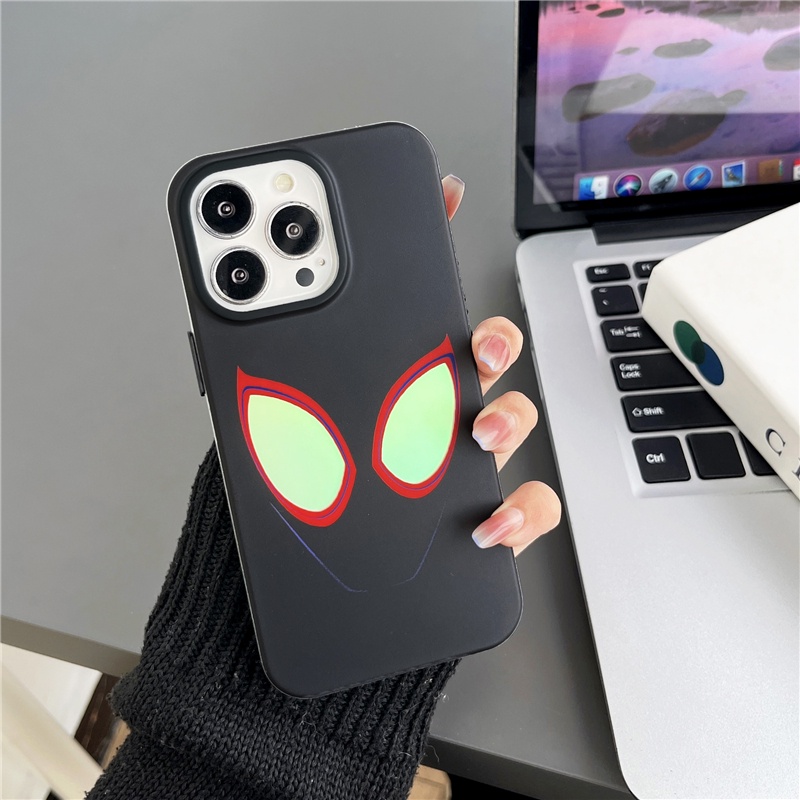 Cartoon cute Street fashion Spider-Man Double layer coating plating lucency Couples Soft Phone Case Suitable for IPhone15 15Pro 15ProMax 14ProMax 14 14Pro 13 13Pro 13PM 12 12Pro 11. 