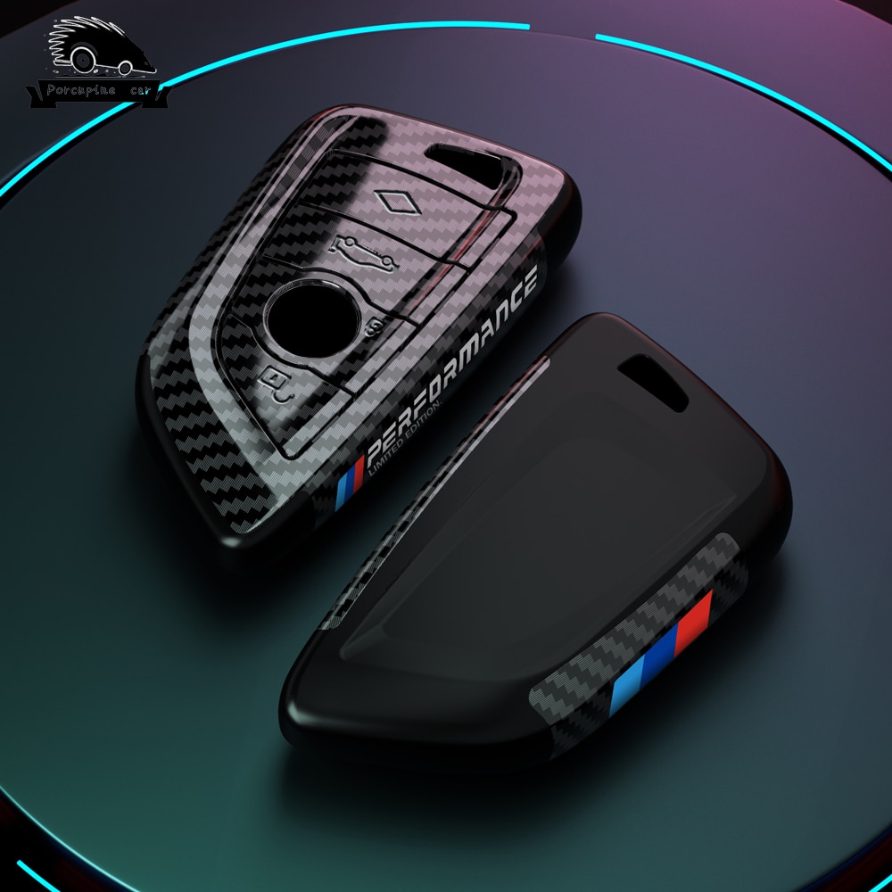 PC Carbon Fiber Style Car Key Case Cover Shell Fob For BMW X3 X5 X6 F30 F34 E60 E90 F10 E34 E36 F20 G30 F15 F16 1 3 5 7 Series. 