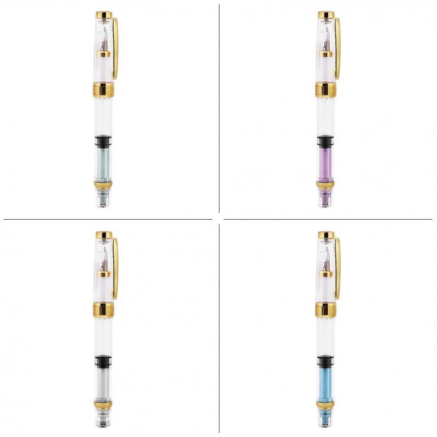 4 Pieces Fountain Pen Kit, Bewinner Fountain Pens Fine Nib 0.5mm,The Piston Design is Easy for Filling Ink,Suitable for Serving As A ft for Family an. 