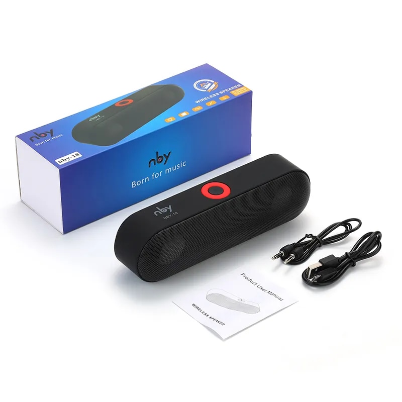 NBY 18 Portable Bluetooth Speaker Mini Wireless Speakers 3D Stereo Music Surround Support TF Card FM Radio Subwoofer Loudspeaker. 