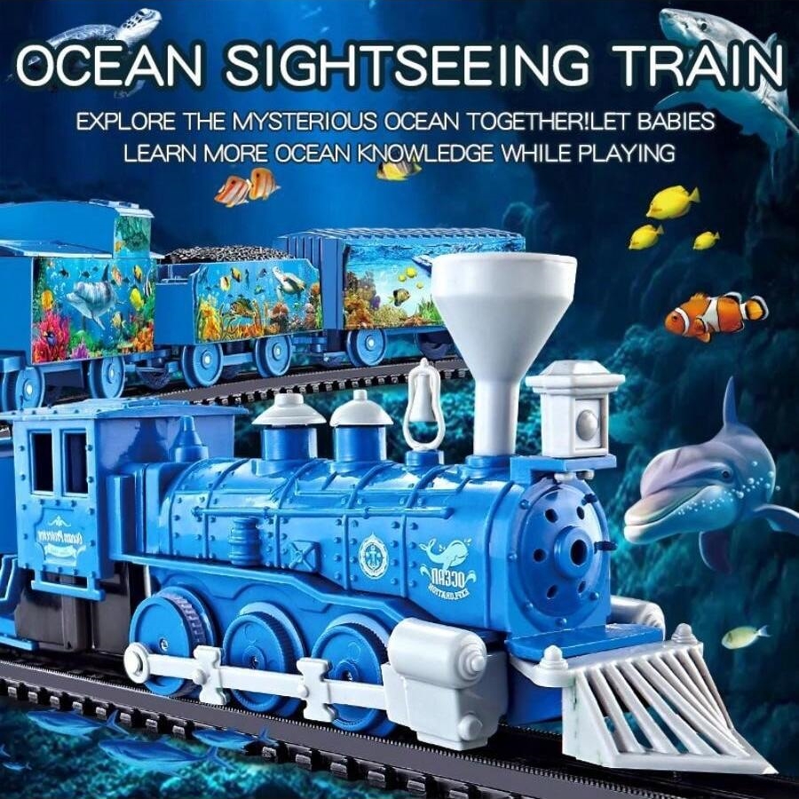 Electric Train Toy Set with Circular Track, Assembly Track Train Toy Set, Children's Birthday Gift（Some parts are sent random）. 
