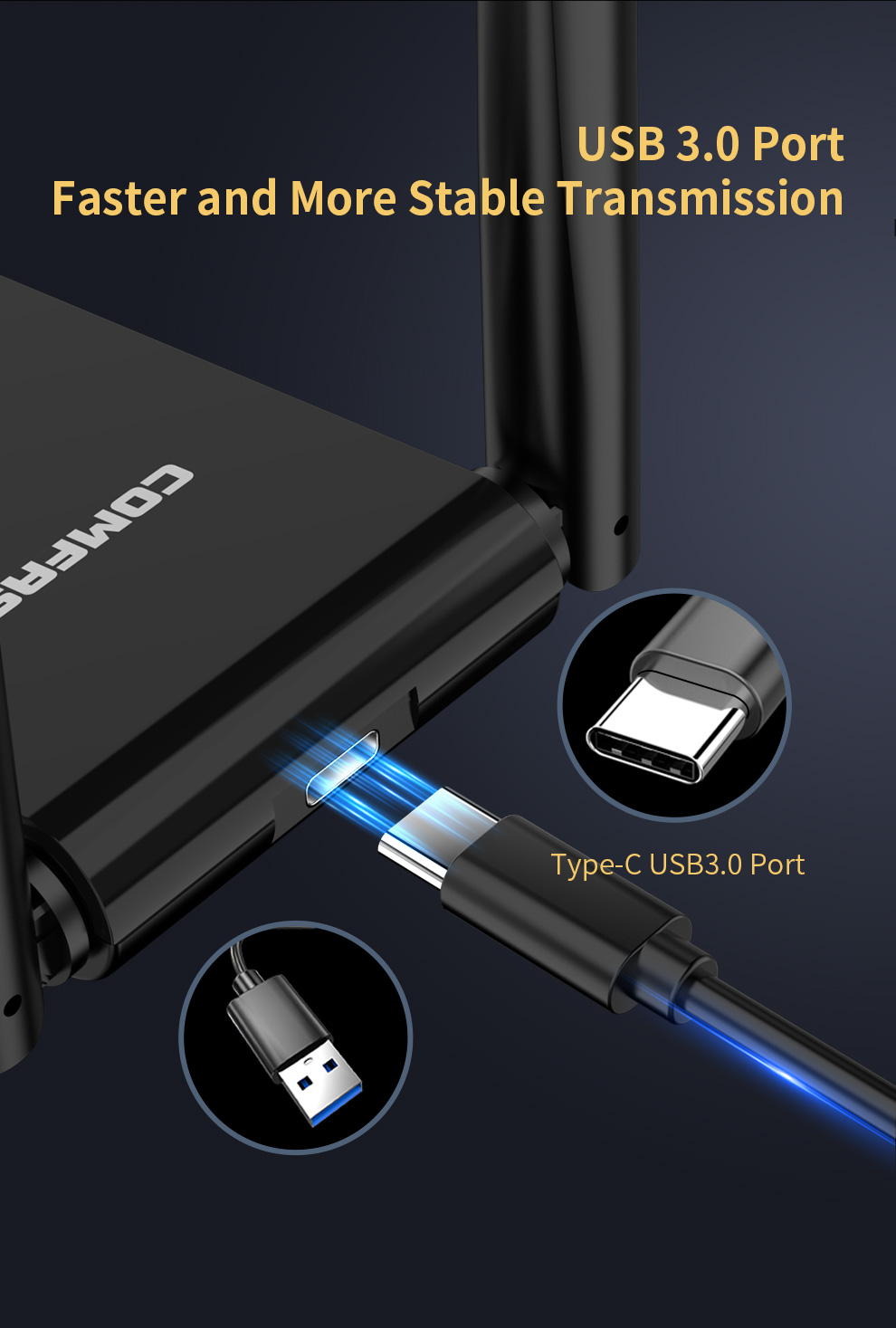 1300-1900Mbps WiFi Adapter Usb 3.0 Para Pc MT7612U/RTL8814AU Placa De Rede Network Card Antena Cle Wifi Win 7/8/10/11/Kali Linux. 