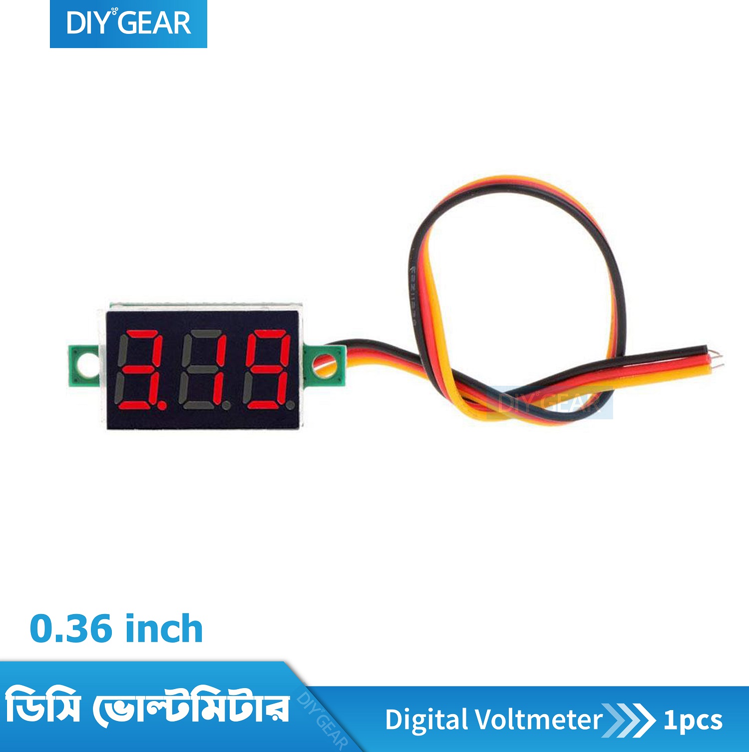 LED Display Mini 0.36 inch DC 0-100V Digital Voltmeter 100V Volt Panel Indicator Monitor Voltage Meter- 3 Wire. 