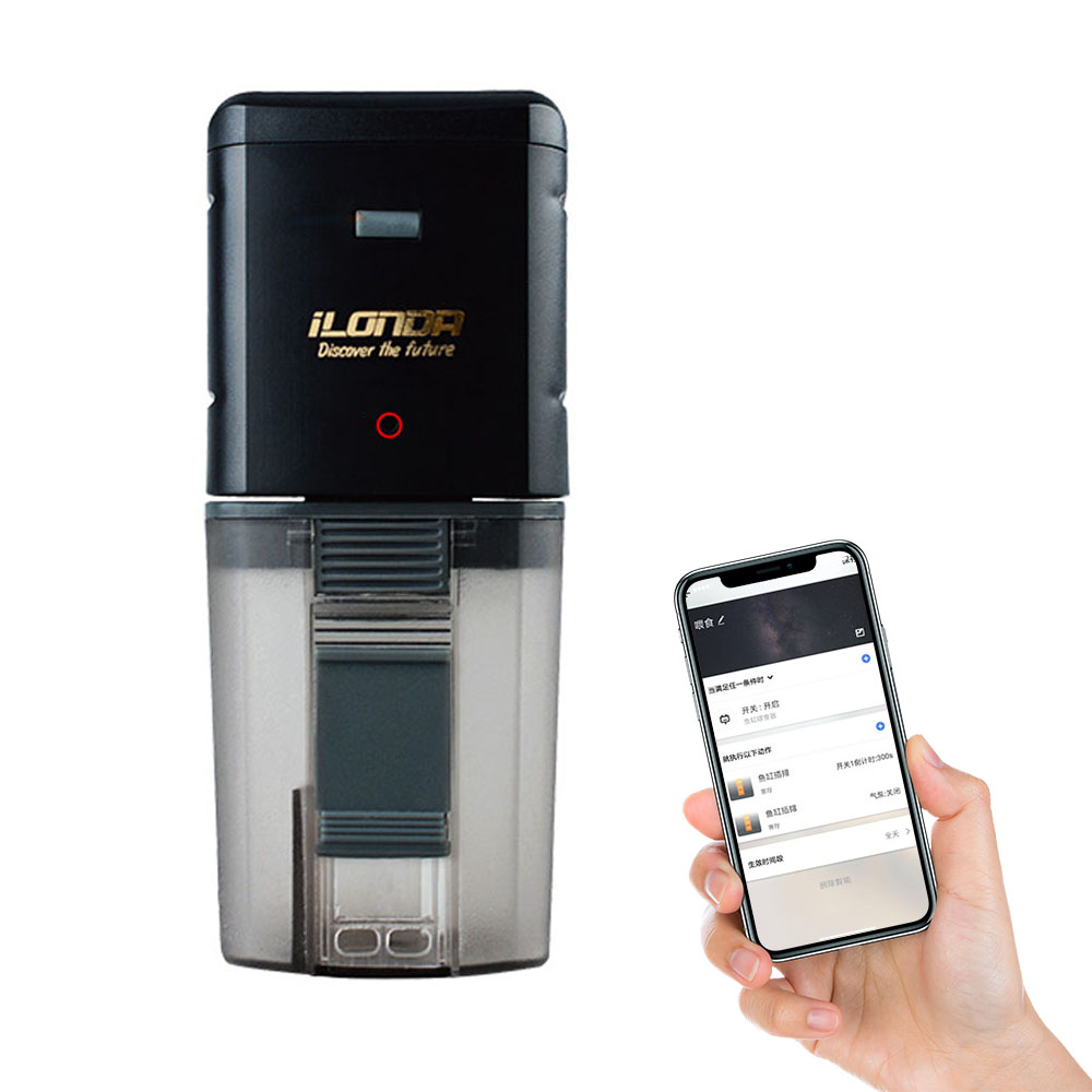 Ilonda Automatic Aquarium Fish Feeder Timing Wifi Wireless Smart Phone App Speaker Voice Remote Control Fish Feeding