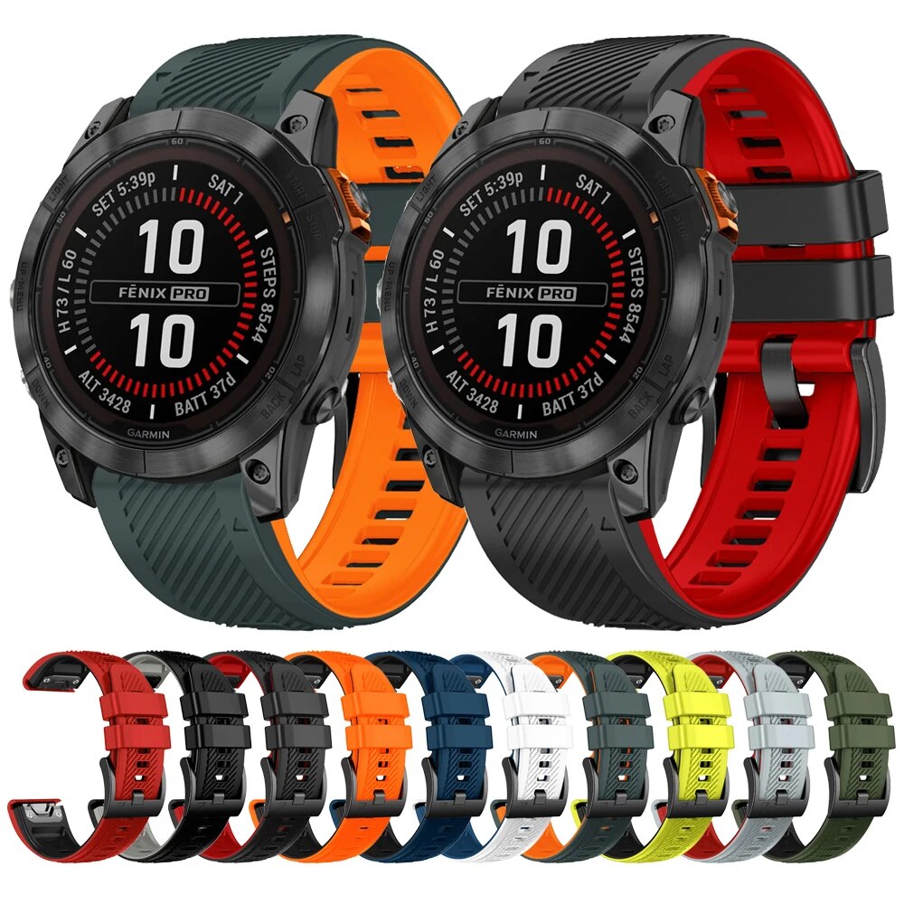 QuickFit 22mm 26mm Silicone Watch Band For Garmin Fenix 5 5X 6X 7 7X Pro/Epix Pro (Gen 2) TACTIX/Mk2 Mk2i G1/MARQ/Enduro 2 Strap