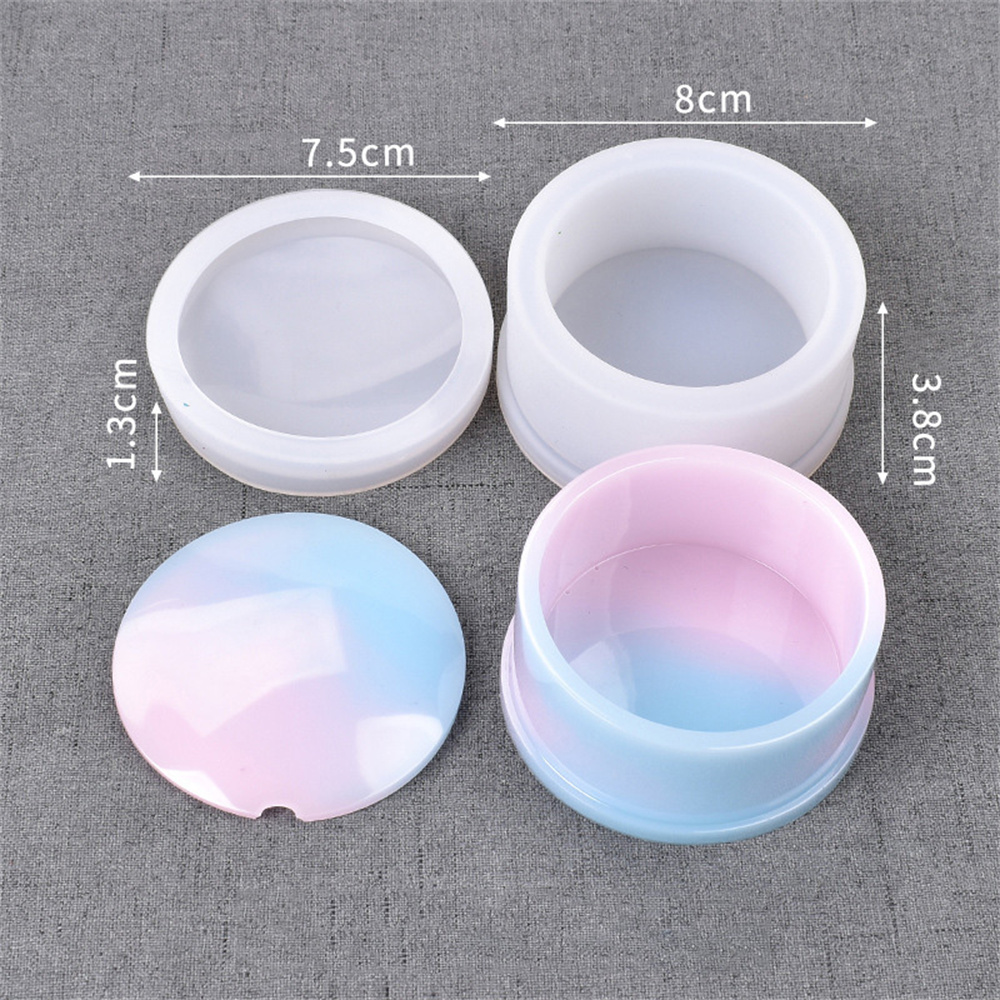 Heart Round Storage Box Silicone Molds Crystal Square Epoxy Resin Mold  Trinkets Box For DIY Crafts
