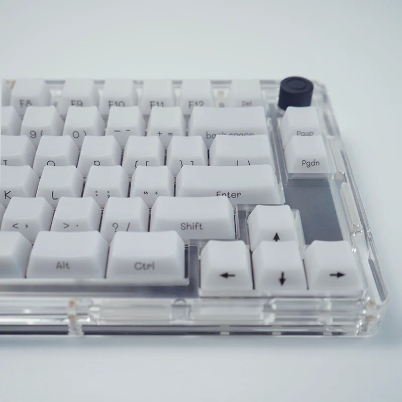 idobao ABS Keycap Set 130Keys White Marble Keycaps Ice Translucent Keycap Side Print Keycap for Mechanical Keyboard OEM Keycap. 