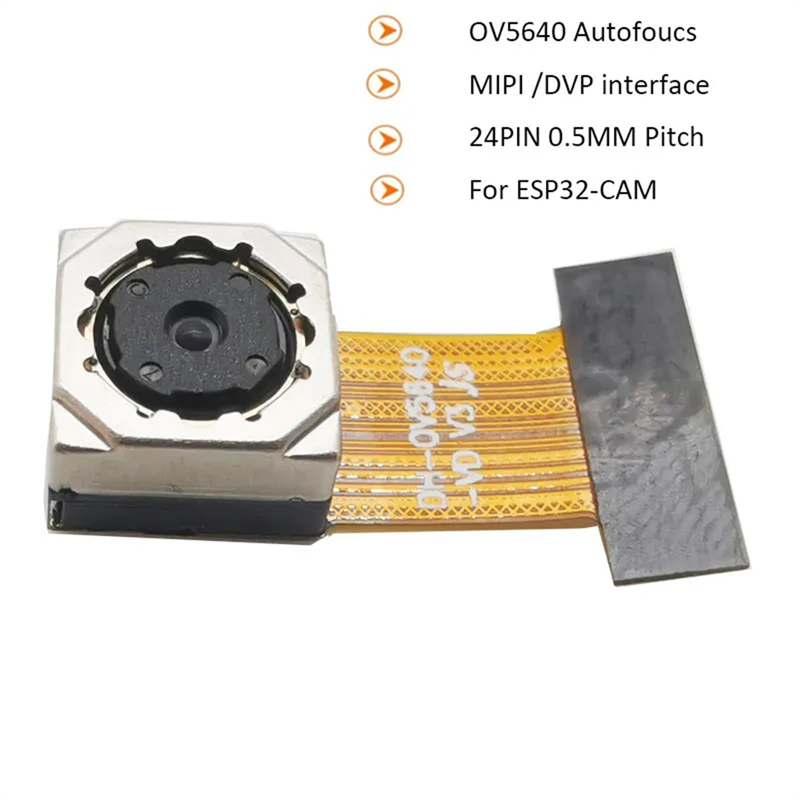 OV5640 Camera Module for ESP32-CAM Soft Board 5 Million Pixels High Definition Auto Focus 24PIN 0.5MM Pitch Easy Install Easy to Use. 