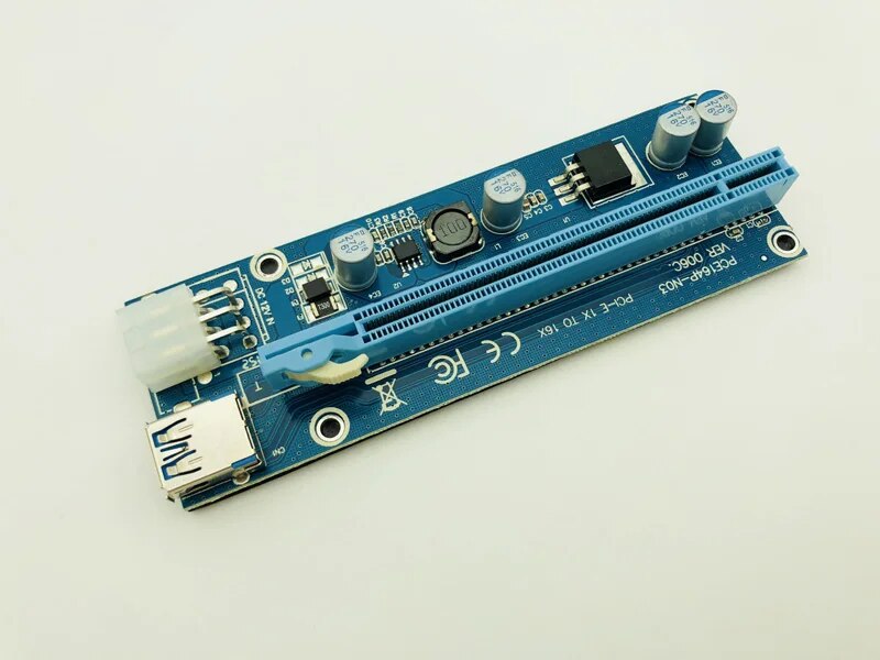 Mini PCIe PCI-E PCI Express Riser Card to PCIE Extender 16X SATA to 6Pin IDE Molex Power Cable for BTC ETH Litecoin Miner Mining. 