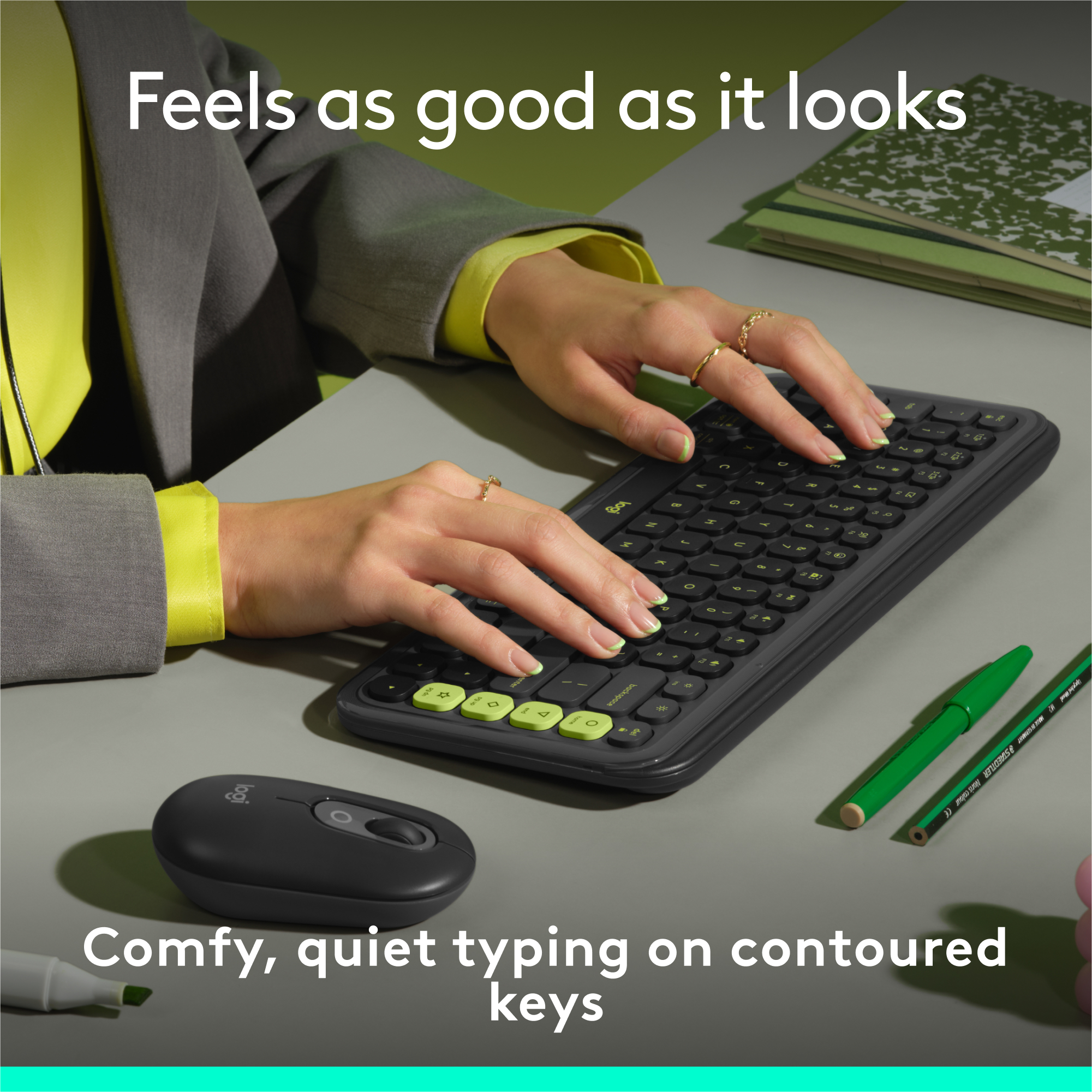 Logitech POP ICON Keys Wireless Bluetooth Keyboard, Comfortable Typing, Programmable Keys, Easy-Switch Between up to 3 Devices, for Laptop, Tablet, PC. 