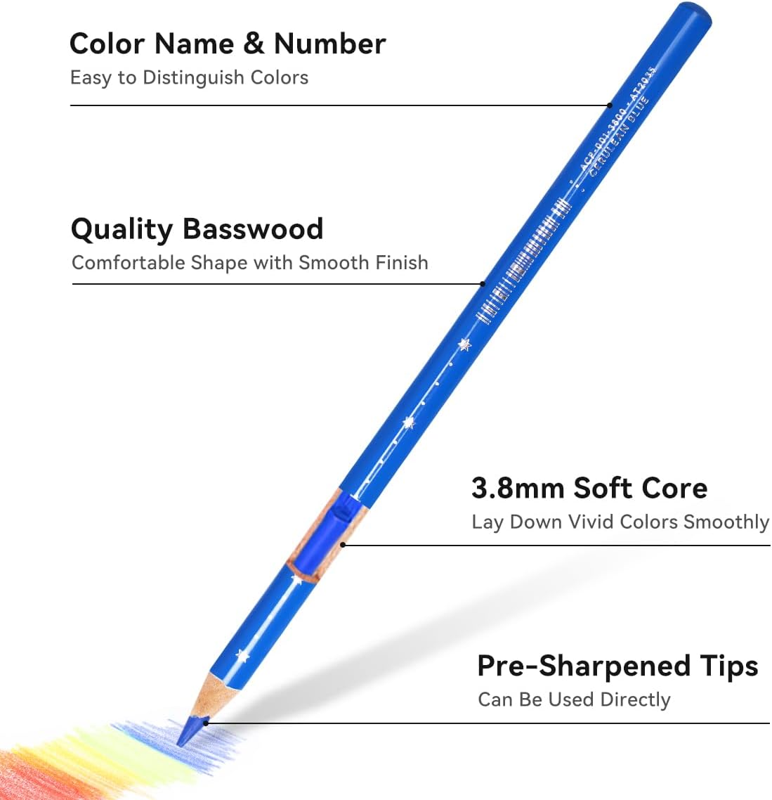 Arrtx 72/126 Colored pencils Soft Core Leads High-Lightfastness Rich Pigments Drawing Pencils for Coloring Sketching minghao. 