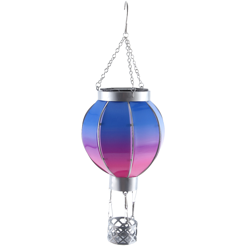 Hot Air Balloon Solar Lantern with Flickering Flame Light, Outdoor Solar Hanging Lights Waterproof for Garden Yard Patio Easy to Use